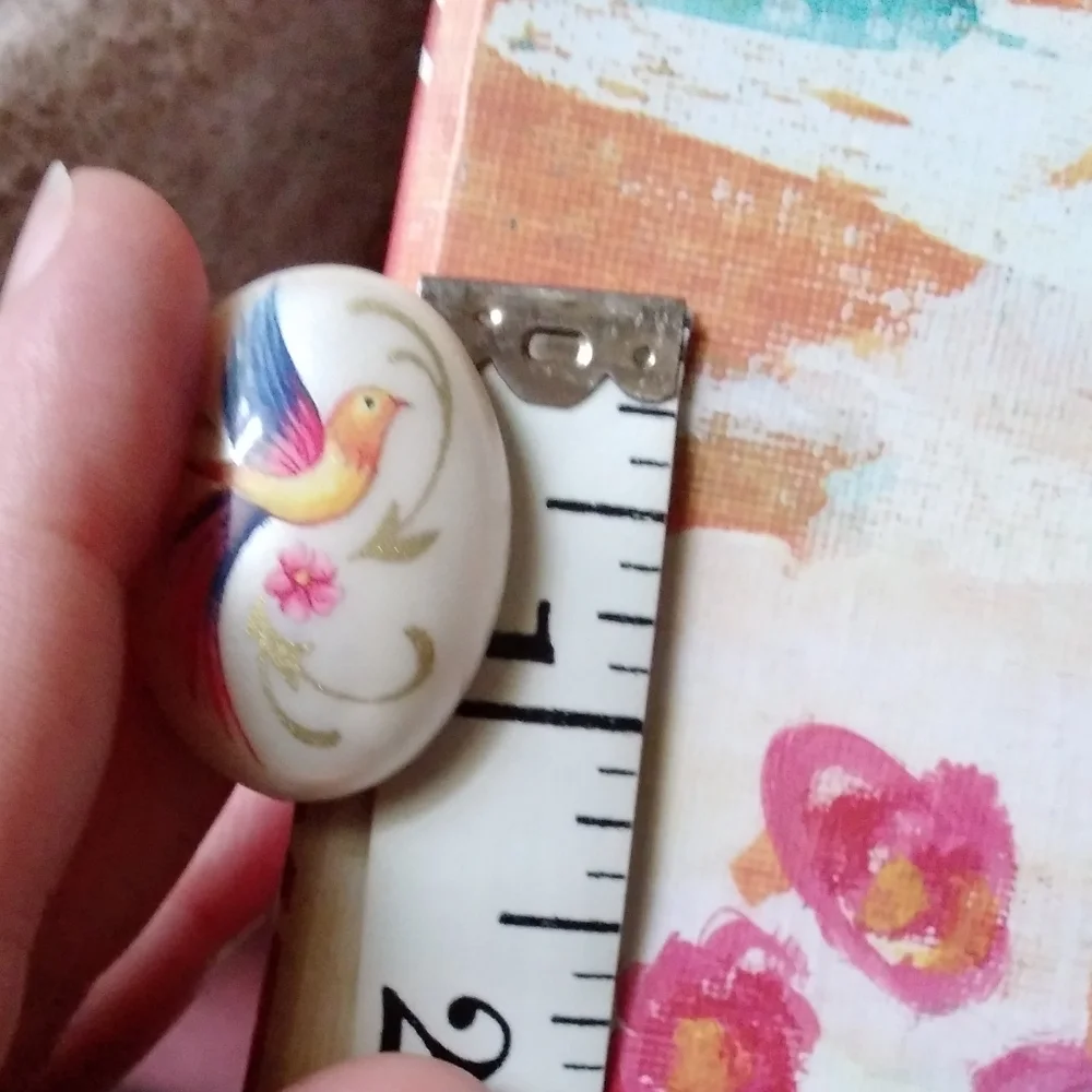 🌙Vintage 🐦 Pearlescent Bird Statement Earrings